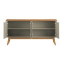 Ver imagem 3 de Buffet / Balcão Pr 1.60m 4 Portas Estilo Retrô com Pés em Madeira Maciça Cor Off White / Cinamomo