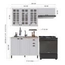 Ver imagem 4 de Armário Cozinha Modulada Compacta Americana 100% MDF 200cm Provence Multimóveis Crink-CPT009