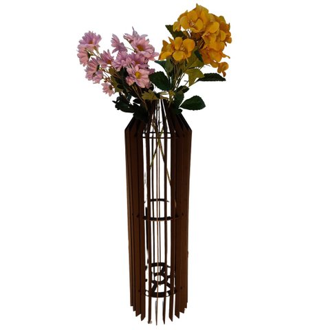 Vaso de Chão Decorativo Grande Mdf Penedo:preto/60x20cm