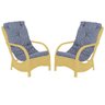 Poltronas Descanso para Área Externa Jardim Varanda em Alumínio e Vime 2Un Confort Amarelo A35 - 1