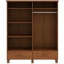 Ver imagem 7 de Guarda Roupa Solteiro Selena F06 4 Portas de Bater 2 Gavetas Madeira Maciça Castanho Lyam Decor