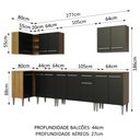 Ver imagem 4 de Armário de Cozinha Completa de Canto 357cm Rustic/Preto Emilly Rock Madesa 01