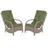 Poltronas Área Externa Jardim Varanda Descanso Alumínio 2Un Vime Confort Oliva Estonado A30 - 1