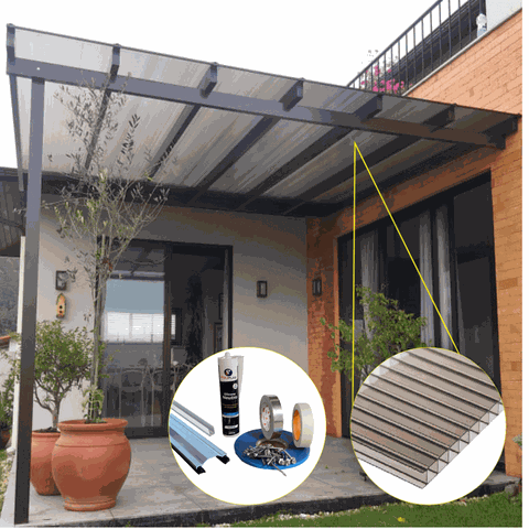 Cobertura Policarbonato Alveolar 2,00m x 3,00m - Bronze 6mm