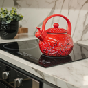 Ver imagem 4 de Chaleira Esmaltada Vintage 2,2l com Apito À Indução Vermelha