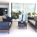 Ver imagem 3 de Jogo de Sofá Estrela 2 Lugares 2 Poltronas e Mesinha Fibra para Área Externa Jardim Pisicina