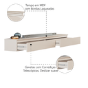 Ver imagem 5 de Rack Suspenso para Painel ou Tv até 55 Polegadas 2 Gavetas Aspen Off White Edn