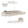 Rack Suspenso para Painel ou Tv até 55 Polegadas 2 Gavetas Aspen Off White Edn - 5