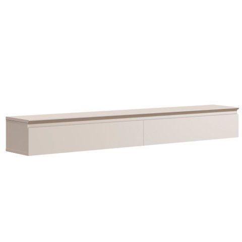 Rack Suspenso para Painel ou Tv até 55 Polegadas 2 Gavetas Aspen Off White Edn