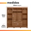 Ver mais imagens de Guarda Roupas Casal com Espelho 8 Portas 6 Gavetas Titãs
