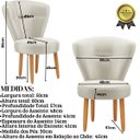 Ver imagem 3 de Cadeira Estofada para Mesa de Jantar Recepção Camarim Ergonômica Pés de Madeira Resistente
