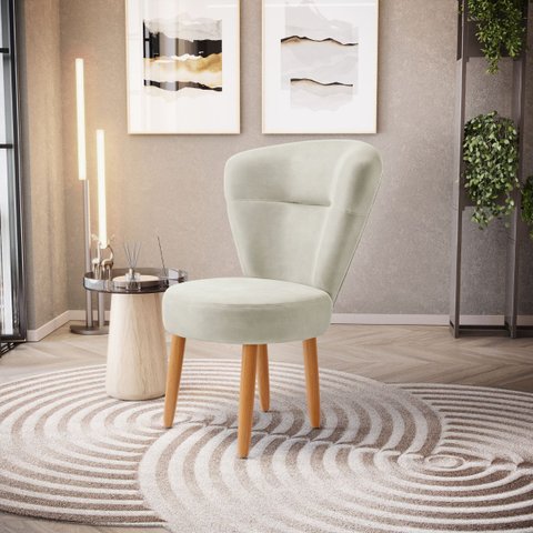 Cadeira Estofada para Mesa de Jantar Recepção Camarim Ergonômica Pés de Madeira Resistente