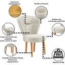 Ver imagem 4 de Cadeira Estofada para Mesa de Jantar Recepção Camarim Ergonômica Pés de Madeira Resistente