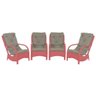 Poltronas Varanda Jardim Sacada Descanso Edícula Alumínio 4Un Vime Confort Vermelho Estonado A38 - 1