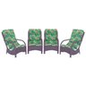 Poltronas Varanda Jardim Sacada Descanso Área Externa Alumínio Junco 4Un Confort Roxo Estonado - 1