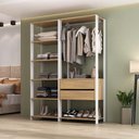 Ver imagem 1 de Closet Aberto Modulado Arara Organizadora com Cabideiro 135cm Allegra Multimóveis Mp4389 Branco/