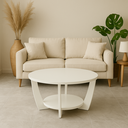 Ver imagem 1 de Mesa de Centro Sala de Estar Canadá com Base Clássica Curva Off White - Arkell