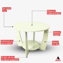 Ver imagem 4 de Mesa de Centro Sala de Estar Canadá com Base Clássica Curva Off White - Arkell