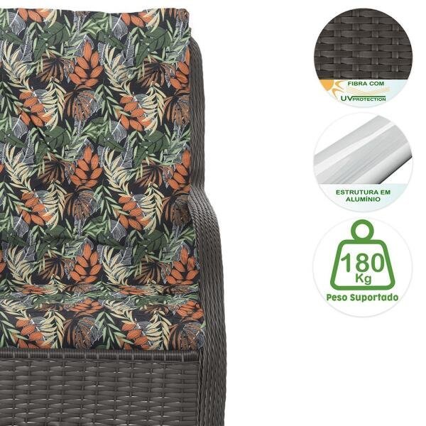 Poltronas Varanda Jardim Sacada Descanso Área Externa Alumínio Junco Vime 4Un Confort Tabaco A05 - 3