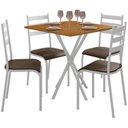 Ver imagem 2 de Conjunto Mesa com 4 Cadeiras 541.Sli e Tampo Quadrado Diamante Branco/Cedro/Marr Cicap