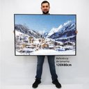 Ver imagem 2 de Quadro Decorativo Montanhas e a Neve em tela Canvas TACOLADO PAPEL DE PAREDE Moldura Flutuante 4,5cm