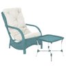 Jogo Poltrona com Mesa Varanda Jardim Alumínio Fibra Sintética Confort Azul Turquesa Estonado A34 - 1