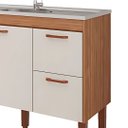 Ver imagem 3 de Gabinete de Cozinha com 2 Portas Balcão para Pia 100% MDF:Freijó/Off-White