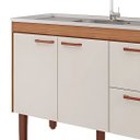 Ver imagem 2 de Gabinete de Cozinha com 2 Portas Balcão para Pia 100% MDF:Freijó/Off-White