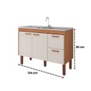 Ver imagem 4 de Gabinete de Cozinha com 2 Portas Balcão para Pia 100% MDF:Freijó/Off-White