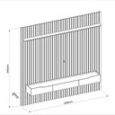 Ver imagem 2 de Conjunto com Painel Ripado e Bancada Suspensa 250cm Trento Sala de Estar Freijó Off White DJ Móveis