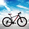 Bicicleta CXR Aro 29 Freio a Disco Mecânico MTB 21v - Lotus - Preto/Vermelho - 15.5 - 2