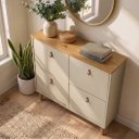 Ver imagem 5 de Sapateira Horizontal 24 Pares Madeira Fendi Cashmere 4 Portas Calçados 42 Mikka Idimex
