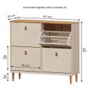 Ver imagem 4 de Sapateira Horizontal 24 Pares Madeira Fendi Cashmere 4 Portas Calçados 42 Mikka Idimex