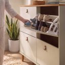 Ver imagem 6 de Sapateira Horizontal 24 Pares Madeira Fendi Cashmere 4 Portas Calçados 42 Mikka Idimex