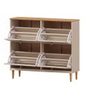 Ver imagem 2 de Sapateira Horizontal 24 Pares Madeira Fendi Cashmere 4 Portas Calçados 42 Mikka Idimex