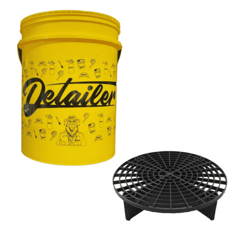 Balde Amarelo com Separador de Partículas Mandala 18L