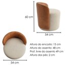 Ver imagem 3 de Puff Organico com Encosto Baixo 60x54 cm Selta Linho e Courino Tca 210 Tcs 727 Moll