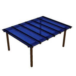 Cobertura Policarbonato Alveolar - 4,00m x 4,00m - Azul 6mm - 1