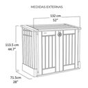 Ver imagem 2 de Armário Baú Depósito 880l Multiuso Externo Store Midi Modular Bege e Marrom Keter