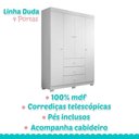 Ver imagem 7 de Berço Americano Lara e Guarda Roupa Duda 4 Portas Branco Brilho com Colchão – Phoenix Baby