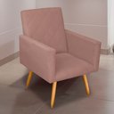 Ver imagem 1 de Poltrona Decorativa Nina Suede Rose - MV Estofados Shop