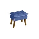 Ver imagem 5 de Kit 02 Poltrona/cadeira Decorativa e Puff Glamour com Pés Quadrado Azul Marinho