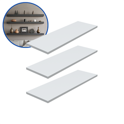 Kit 3 Prateleira Branca 60X20 + Suporte Flutuante Mdf  Organizadora Decoração Cozinha Banheiro Sala - 2