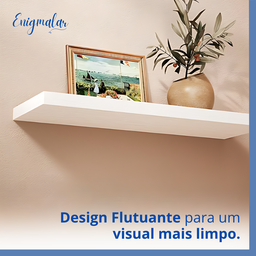 Kit 3 Prateleira Branca 60X20 + Suporte Flutuante Mdf  Organizadora Decoração Cozinha Banheiro Sala - 6