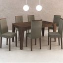 Ver imagem 1 de Conjunto Sala de Jantar 6 Cadeiras Madeira Maciça Tecno Mobili