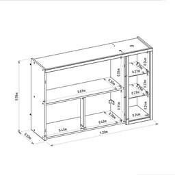 Armário Aéreo Duplo 120cm Allure Linea Brasil - 4