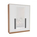 Ver imagem 2 de Guarda-roupa Casal Valência 4 Portas 4 Gavetas com Espelho Freijó/branco - Politorno