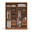 Ver imagem 3 de Guarda-roupa Casal Valência 4 Portas 4 Gavetas com Espelho Freijó/branco - Politorno