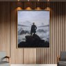 Quadro Decorativo Tela Canvas Conceito Caminhante sobre o Mar de Névoa - Caspar Friedrich com Moldur - 2