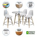 Ver imagem 2 de Conjunto Bistrô Eames Eiffel Mesa Branca com 3 Banquetas Brancas de Madeira